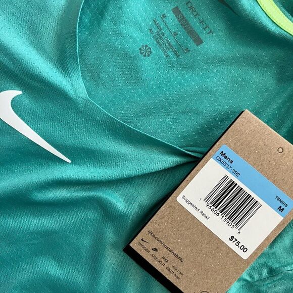 Nike Court Dri Fit Advantage Printed Shirt Teal - Picture 4 of 7